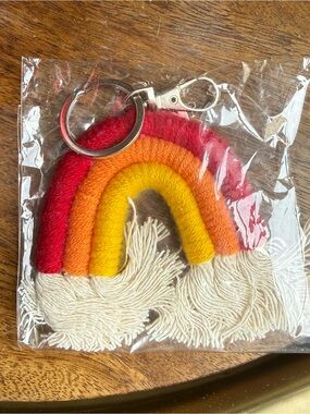 Rainbow Keychain or Bag Charm- Red, Orange & Yellow